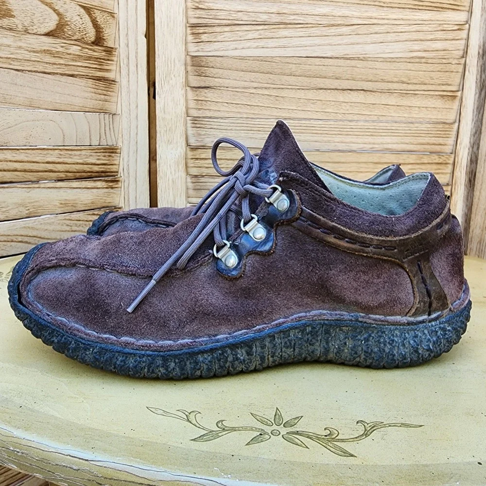 Adidas Sz 6.5 Anzo Low Trail Brown Suede Moccasin Lace Up Hiking Shoes Gorpcore